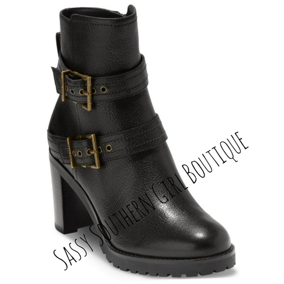 🆕⭐ COLE HAAN black leather buckle ankle boots - Picture 2 of 14